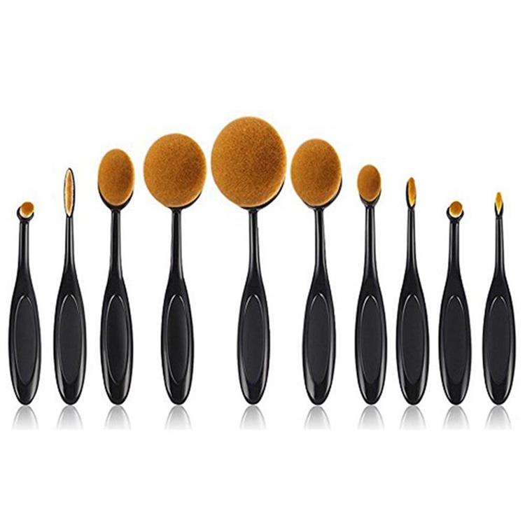 10STK Kosmetisk tandbørste Makeup børste Oval make up børster sæt