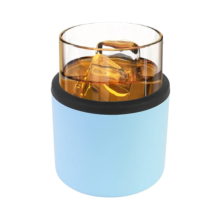 11 oz unik træ rustfrit stål isoleret whisky tumbler