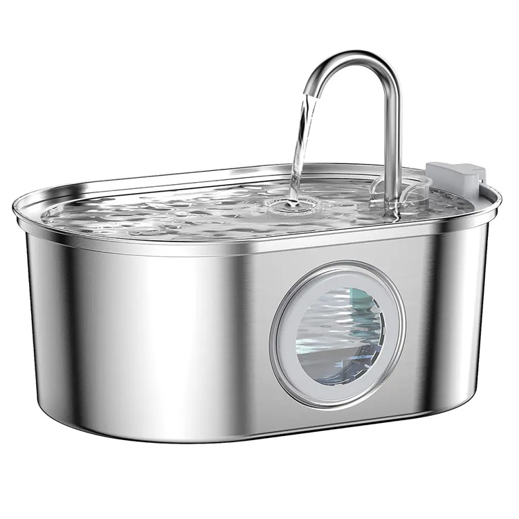 3.2L PET Fountain 304 Rustfrit stål drikke kæledyr springvand