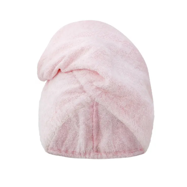 Absorberende lyserød bambus mikrofiber hår turban indpakning håndklæde