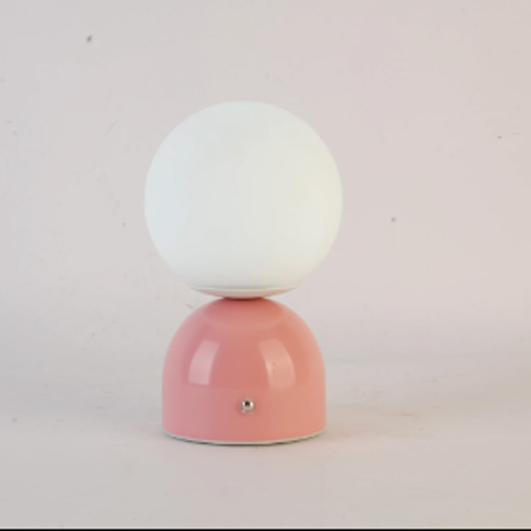 Batteriopladning Bærbar LED Flesh Pink Color Bordlampe