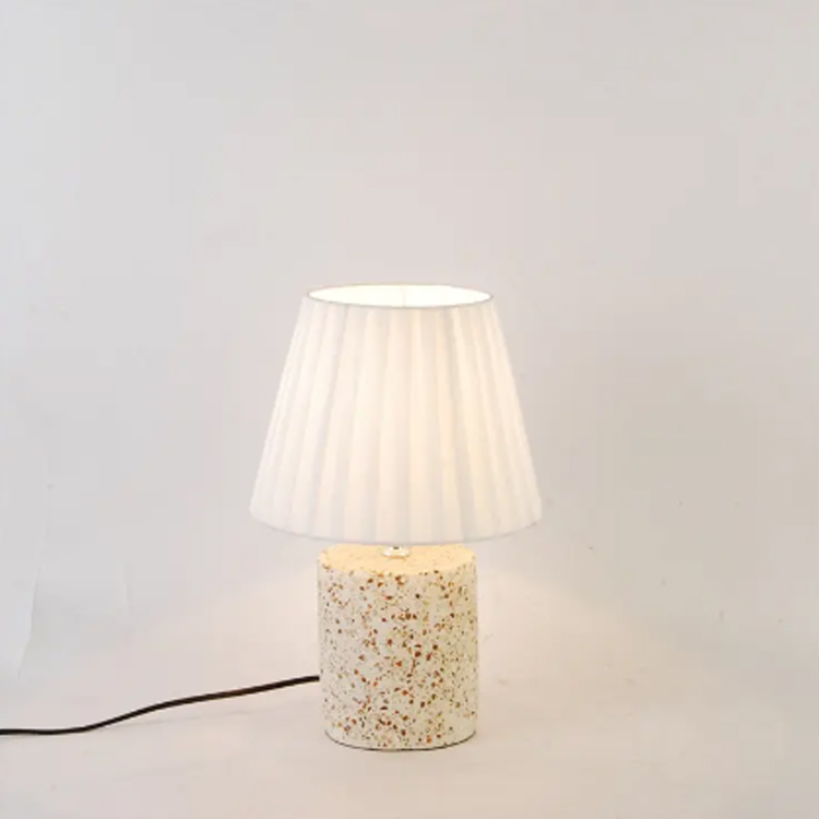 BedSide Modern Decoration White Terrazzo Base Skrivebordslampe