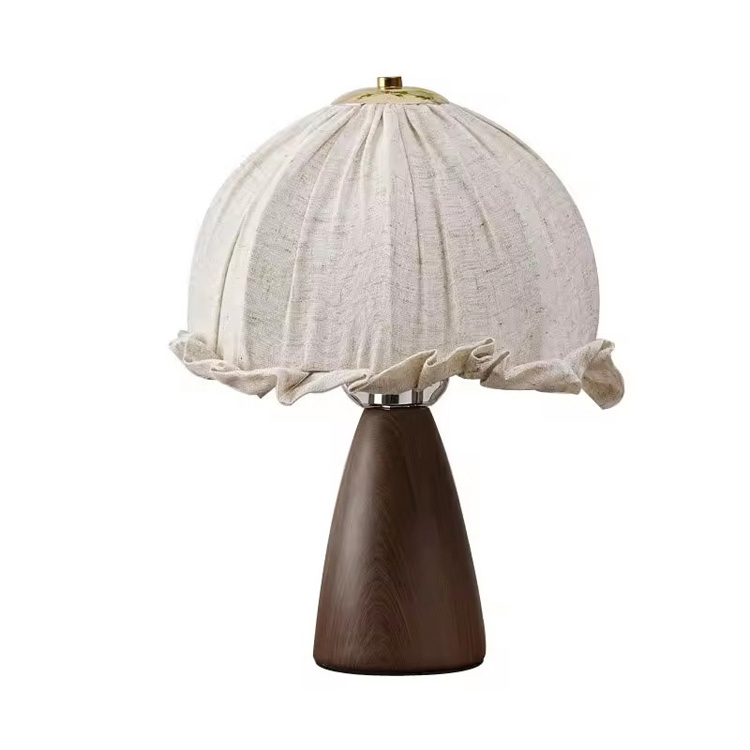 Klassisk stof linned skærm moderne keramisk antik bordlampe