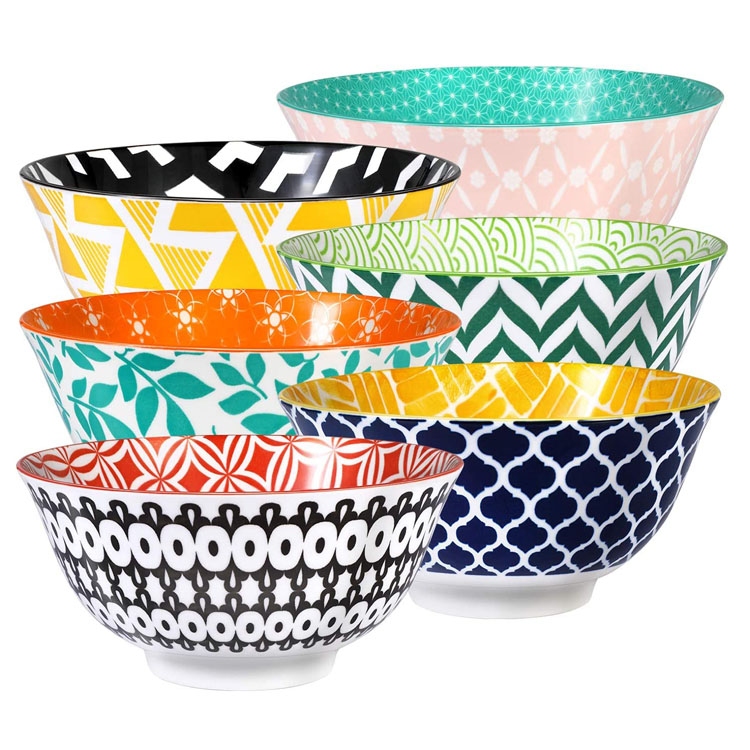 Farverig Unikt Design Spisestue Porcelæn Keramik Skål