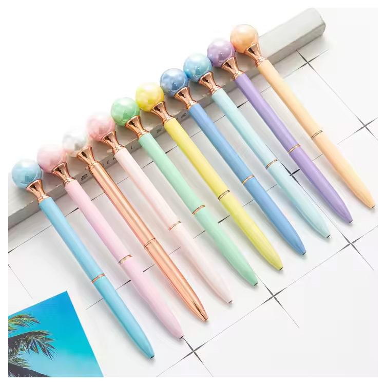 Brugerdefineret logo 1.0mm Pearl Ballpoint Pen Multi-Color Metal Body
