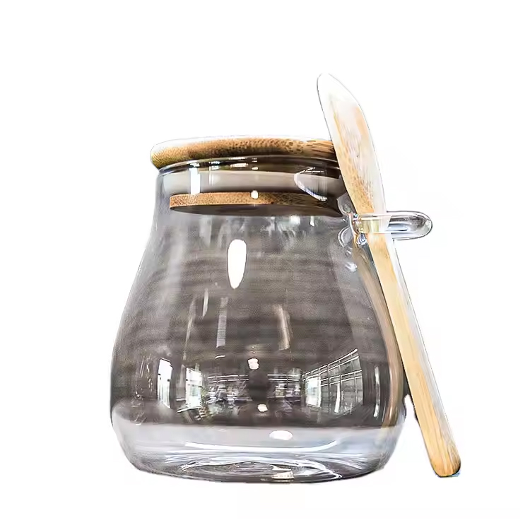 Tilpasset form Borosilicate Glass Spice Tea med flip låg