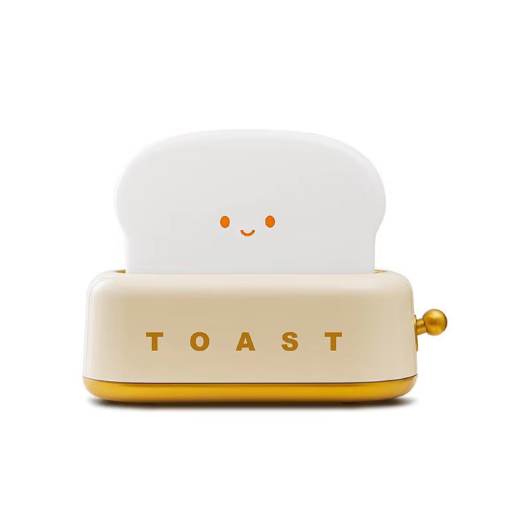 Sød LED Natlampe Til Børneværelse Indretning Toast Bordlampe