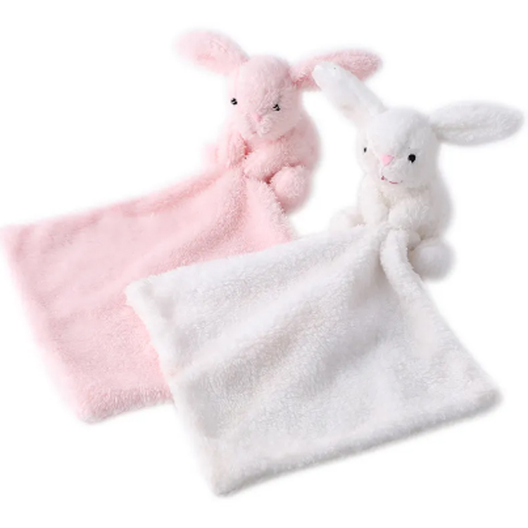 Sød plys kanin dukke legetøj baby napp bunny beroligende håndklæde