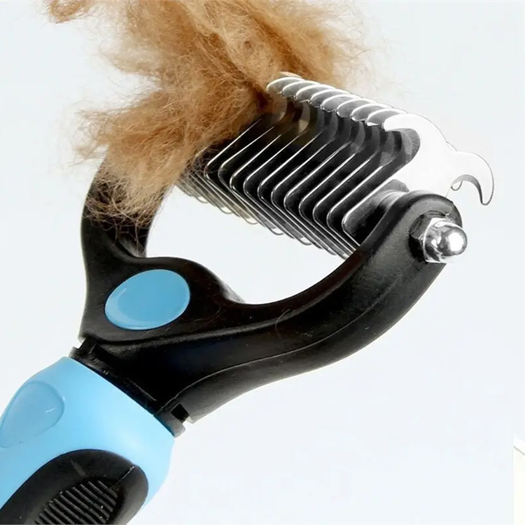 Dobbeltsidet Deshedding Dematting Grooming Brush Comb