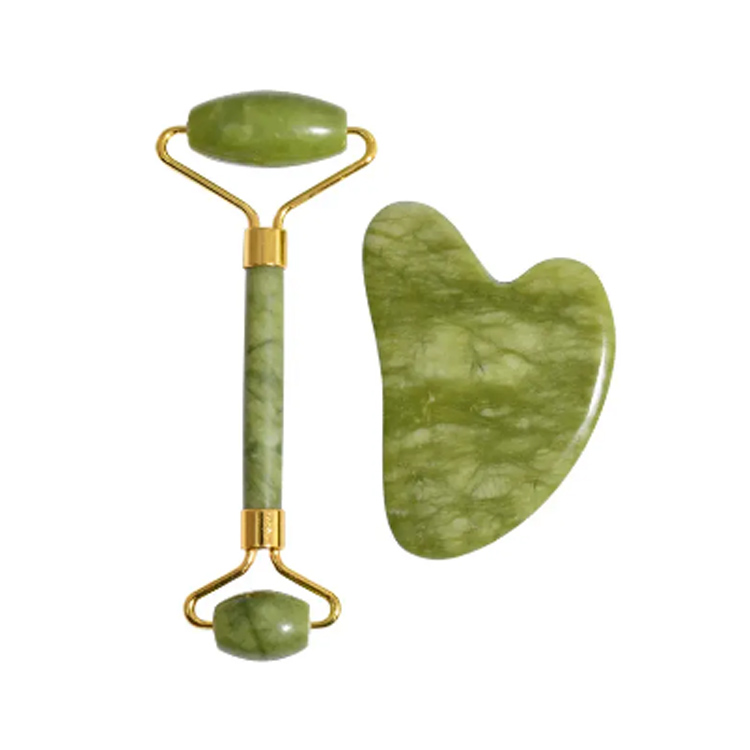 Ansigtsmassager af høj kvalitet Natural Gua Sha Green Jade Roller