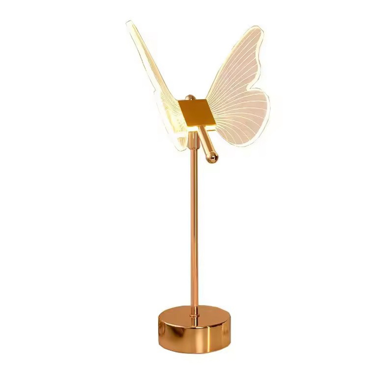 Home Decor Justerbar Folding Crystal Butterfly Skrivebordslampe