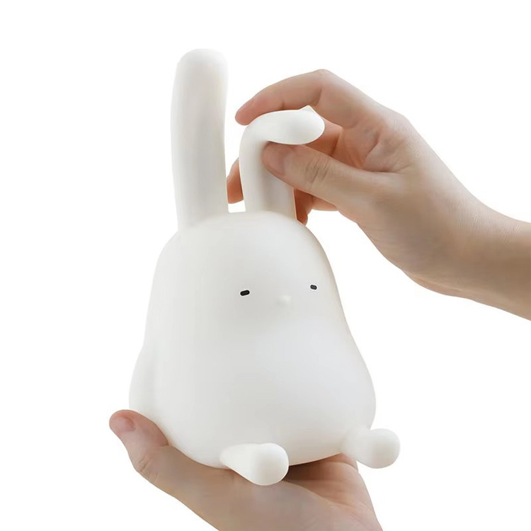 Børnegave Silikone Kanin Børn Natlampe Bunny Skrivebordslampe