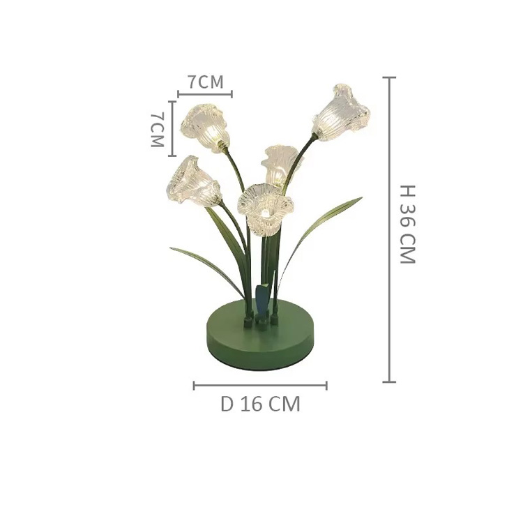 LED Bordlampe Sengelampe Natlampe Glas Tulip Skrivebordslampe