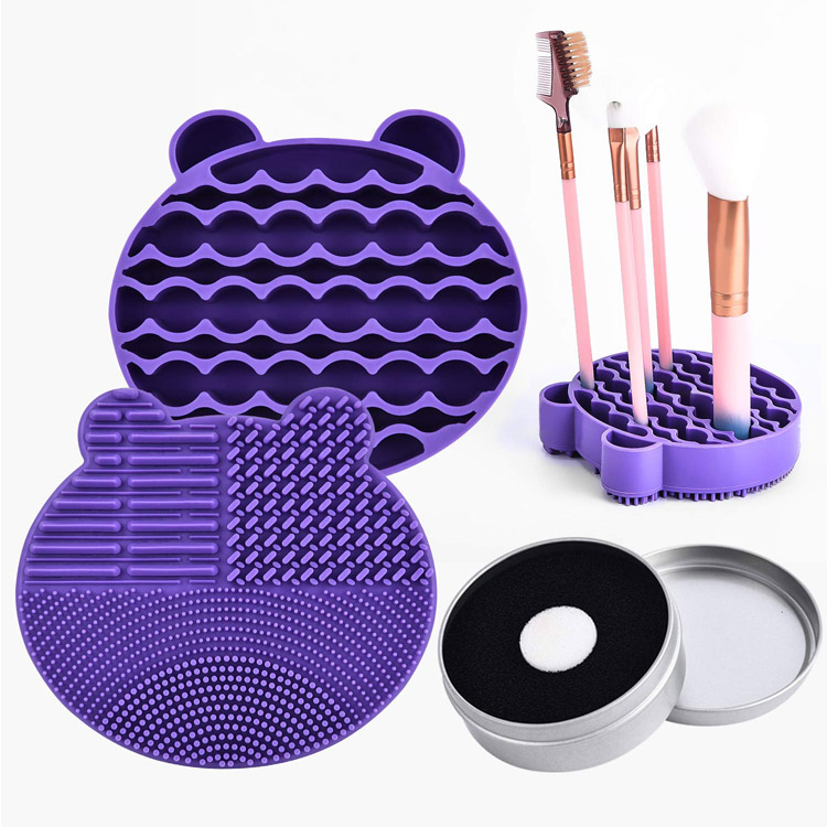 Bærbar tørreholder Silikone Makeup Brush Cleaner Mat