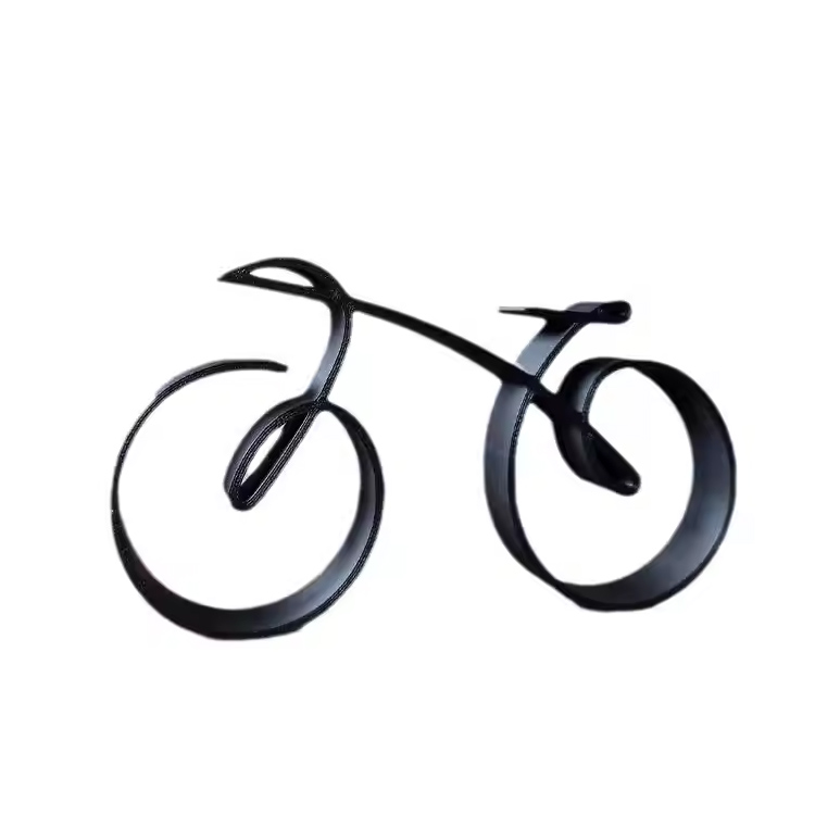 Minimalistisk cykelskulpturtråd indrammet stil sort cykel