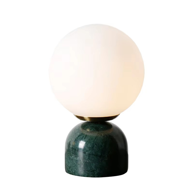 Moderne Marmor Base Sengekant Mini Glas Smart Bordlampe