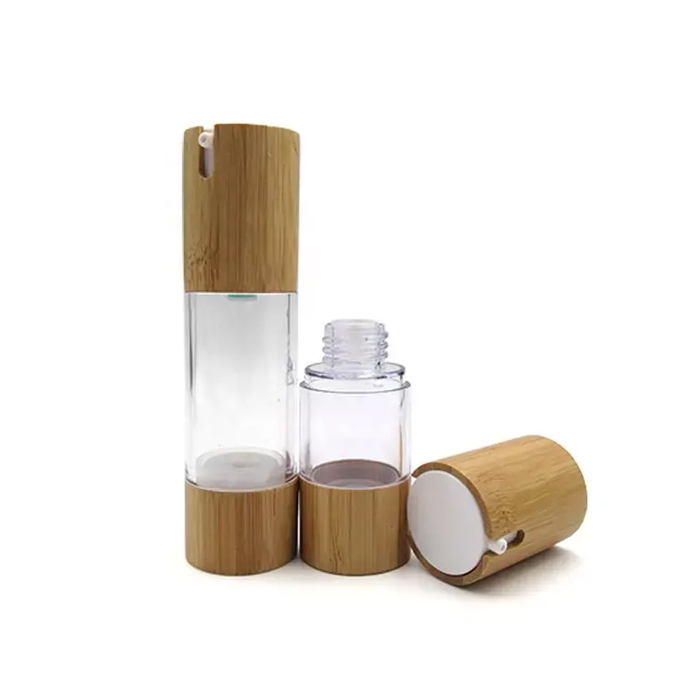 Nature Bambus Plastic Dispenser Lotion Pump Airless Bottle