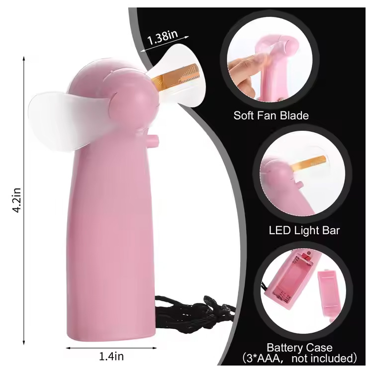 Ny Mini Bærbar Handy Led Custom Message Battery Fan