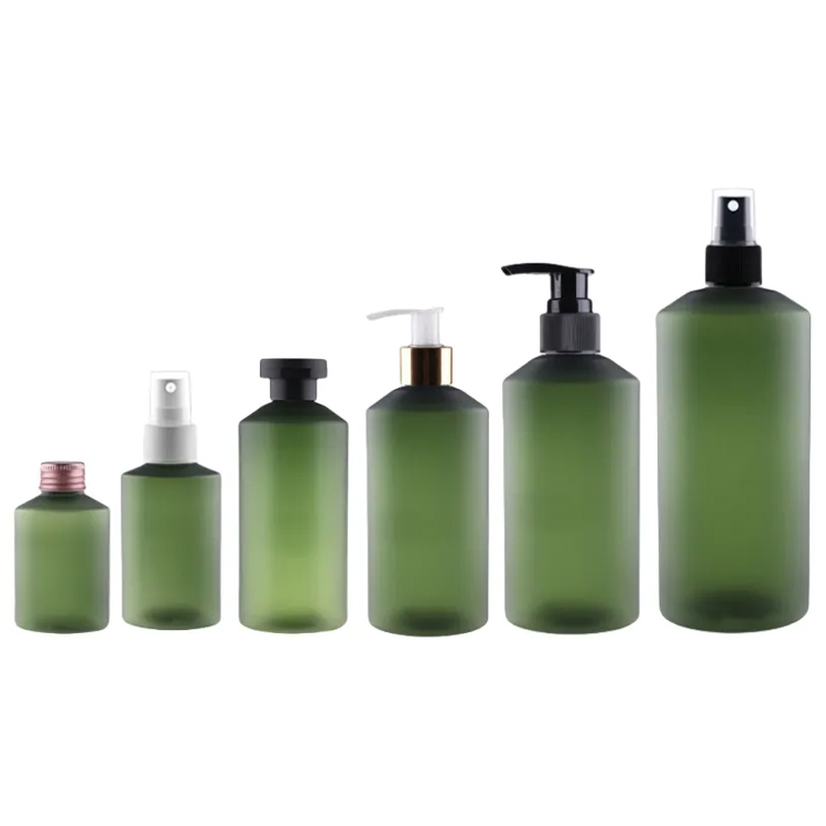 Skrå skulder frostet grøn toner shampoo flaske