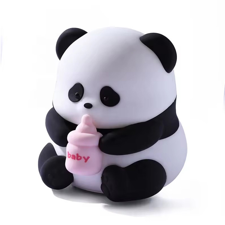 Panda Baby Night Lights Cute Animal Silikone Skrivebordslampe