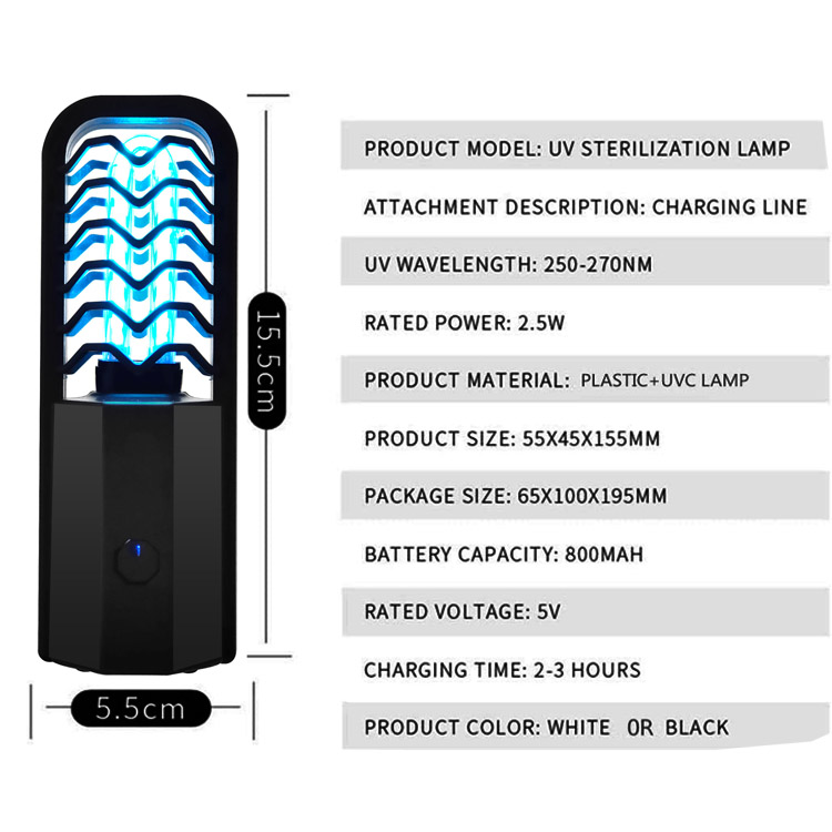 Bærbar UV-lampe desinfektionssterilisator