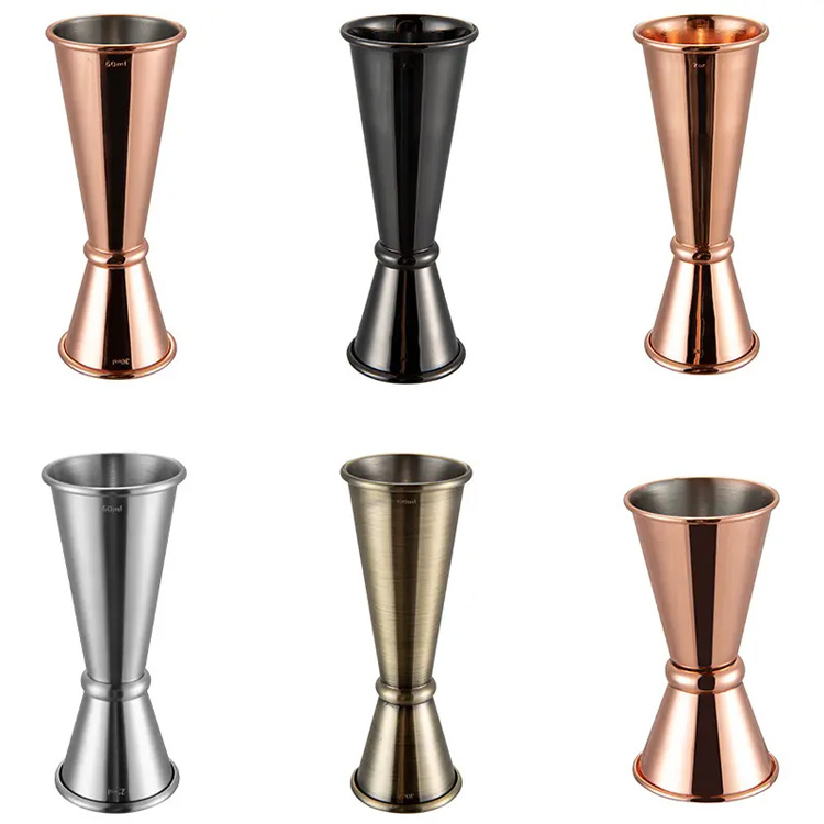Premium kobber sølv 2cl/4cl rustfrit stål dobbelt jigger