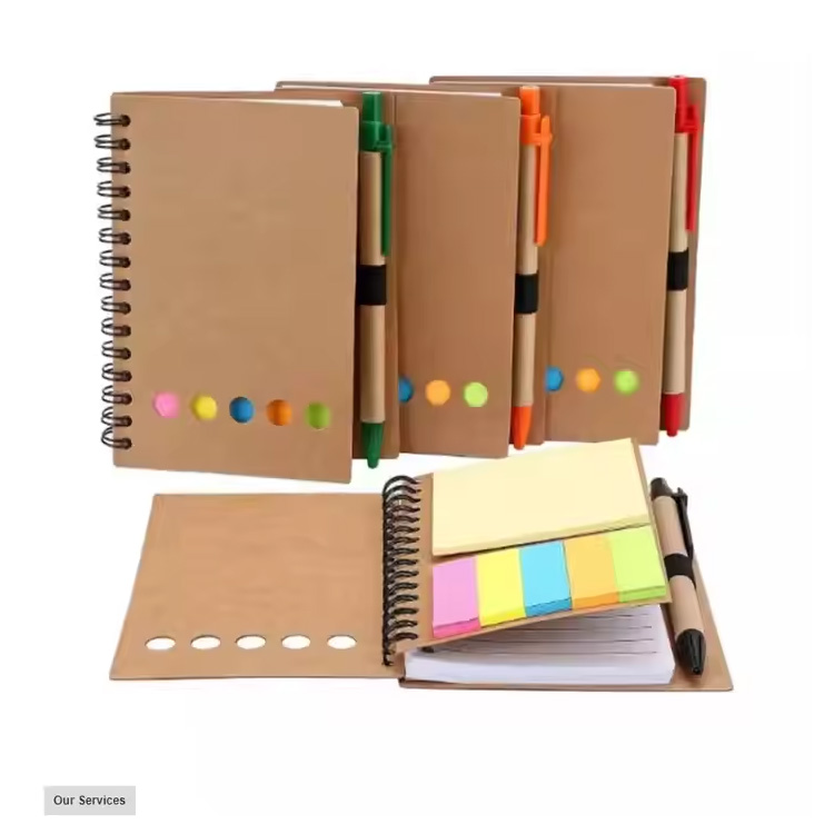 Salgsfremmende tilpasset design spiral notebook med pen