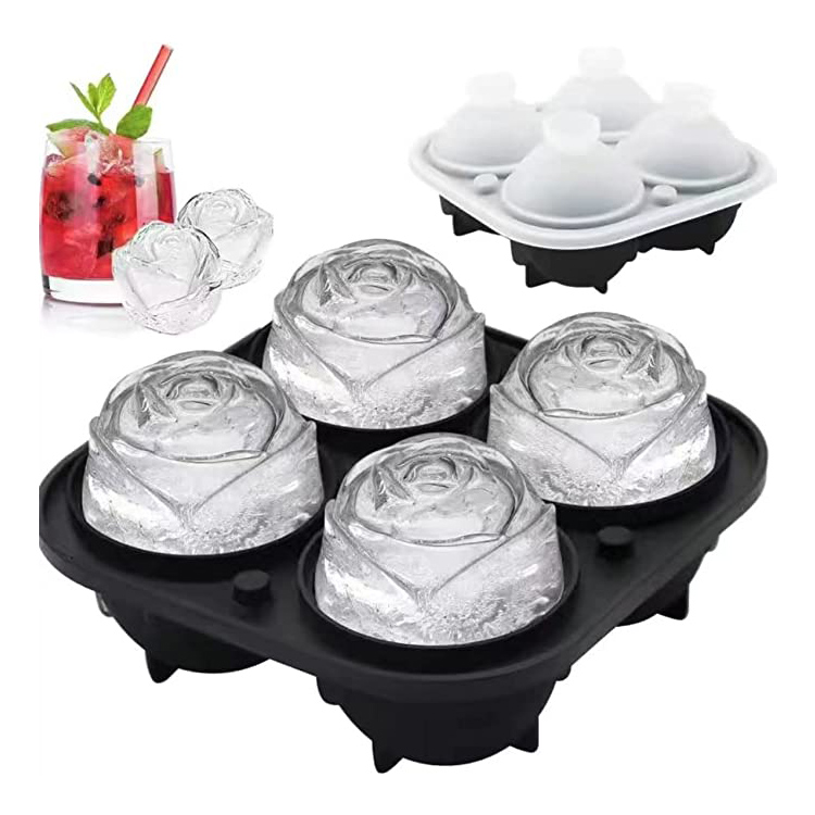 Nyhed 3D Silikone Rose Ice Mold Cube Bakke