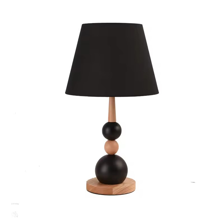 Simply Black Ball Retro Wood Bedside Minimal Bordlampe