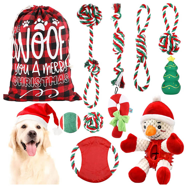 Squeaky Rope Stocking Stuffers Julegaver til hunde