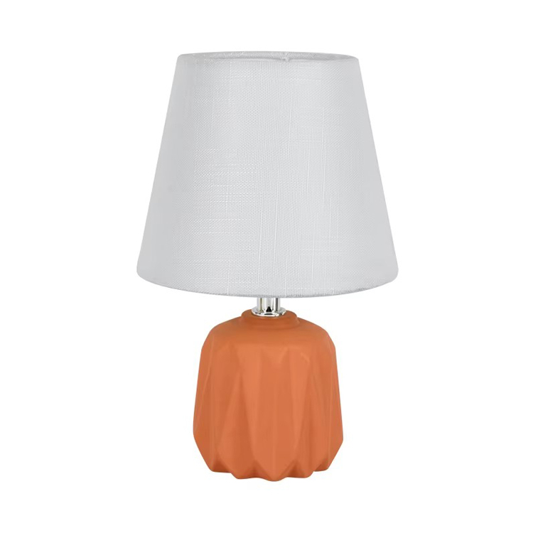 Engros moderne design keramisk base orange bordlampe
