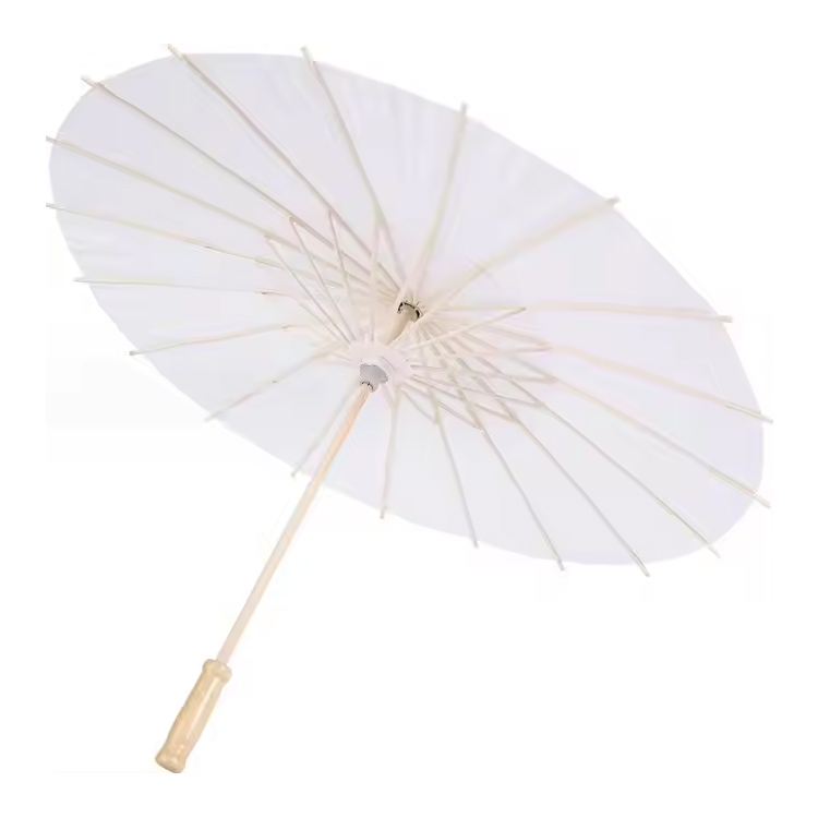 Træparaply mini hvidt papir paraplyer parasol